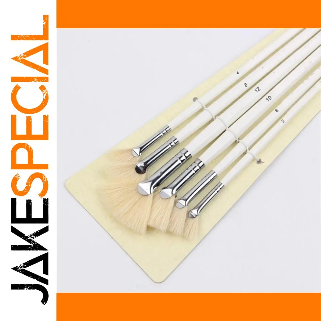 6Pcs Fan Shaped Bristle Paintbrush Set 1 6Pcs Fan Shaped Bristle Paintbrush Set