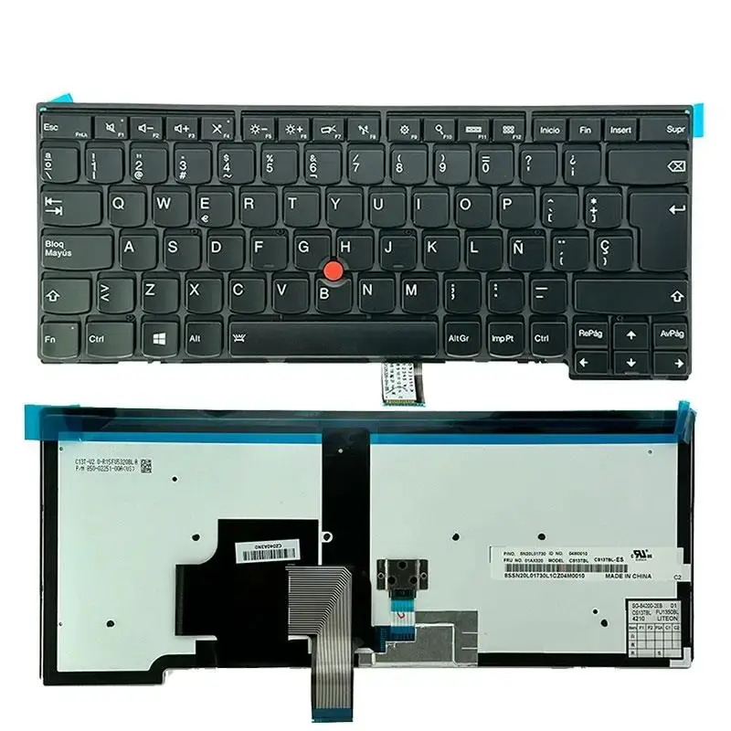 Spanish Backlight Keyboard for Lenovo T440 T450 2 Spanish Backlight Keyboard for Lenovo T440 T450 - Image 2