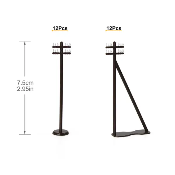 HO Scale Model Power Poles Set 24pcs GY19087 - Image 6