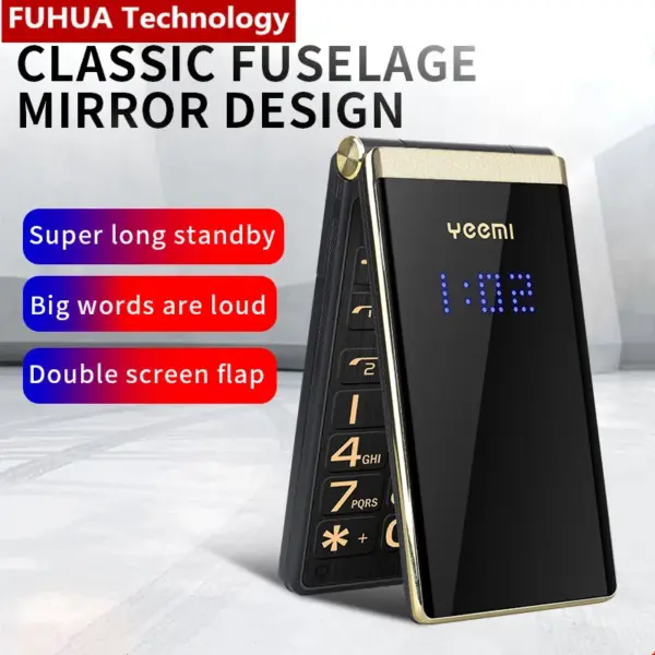 Flip Old Mobile Phone M2-C Dual Screen GSM 2G with Big Buttons - Image 2