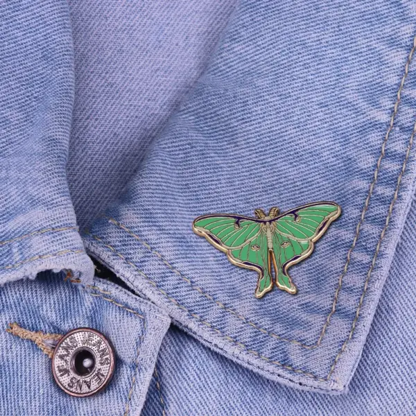 Lunar Butterfly Enamel Brooch Pins Badge - Image 4
