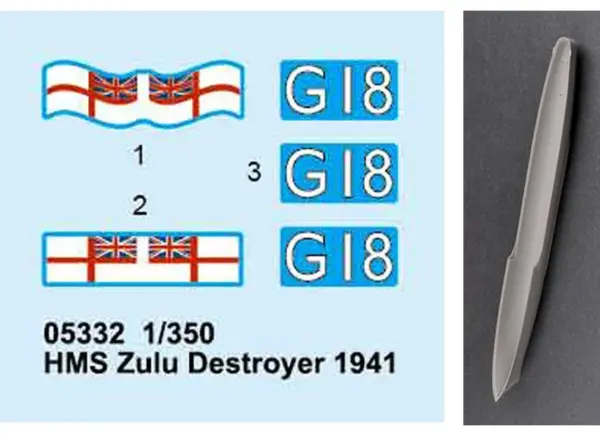 HMS Zulu Destroyer Model Kit 1:350 Scale - Image 3