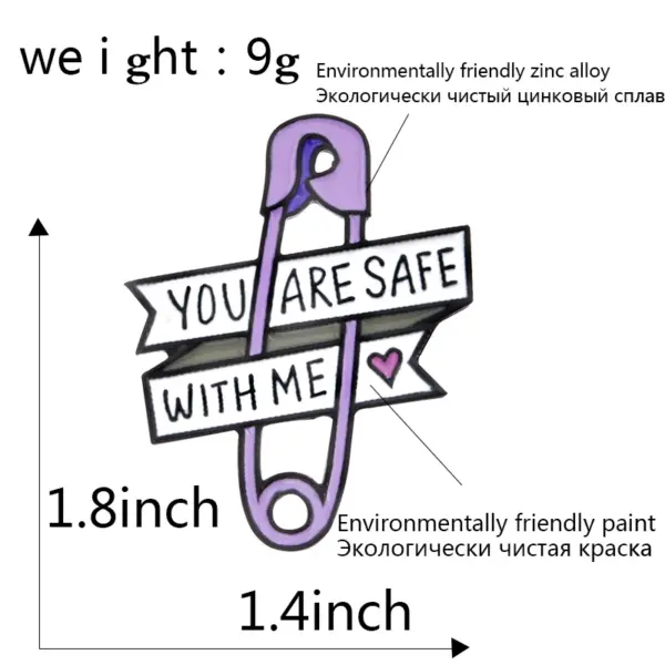 You Are Safe with Me Enamel Lapel Pin Badge - Image 5