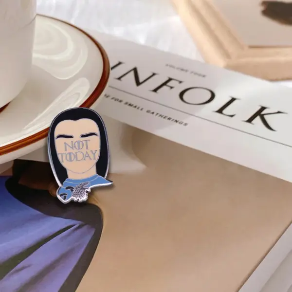 Not Today Arya Stark Enamel Pin from GOT Season 8 - Image 4
