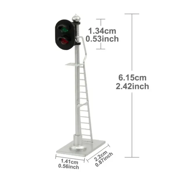 HO Scale Traffic Signal Set with 2-Lights 3pcs - Image 6