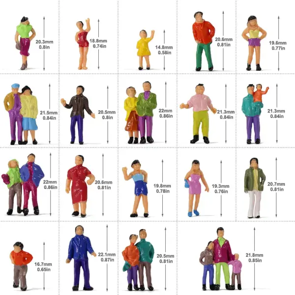 HO Scale Painted Figurines Set 100pcs Assorted Poses - Image 4
