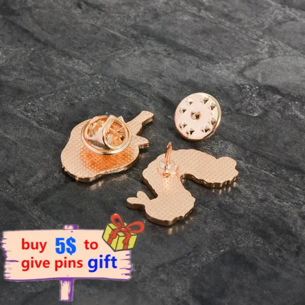 Strawberry Caterpillar Enamel Pin Unisex Badge - Image 4