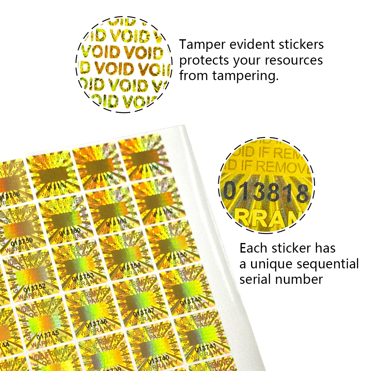 Golden Tamper Evident Security Seal Stickers 2 Golden Tamper Evident Security Seal Stickers - Image 2