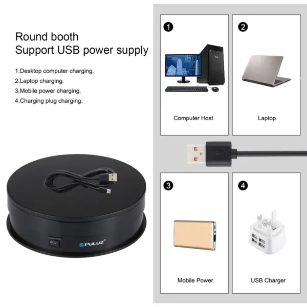 USB Electric Rotating Turntable Display Stand - Image 6