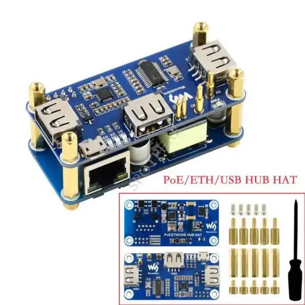 Raspberry Pi Zero PoE Ethernet USB HUB HAT - Image 6