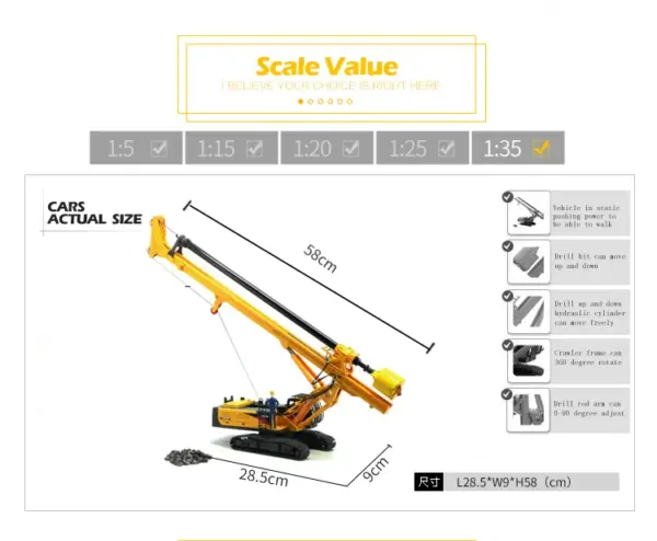 1:35 Scale XCMG Rotary Drilling Rig Model - Image 7