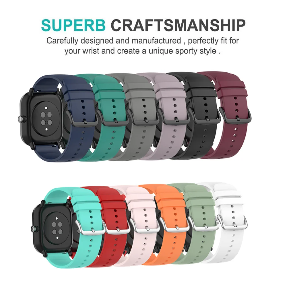 20mm Silicone Strap for Amazfit GTS 2 Mini and More 3 20mm Silicone Strap for Amazfit GTS 2 Mini and More - Image 3