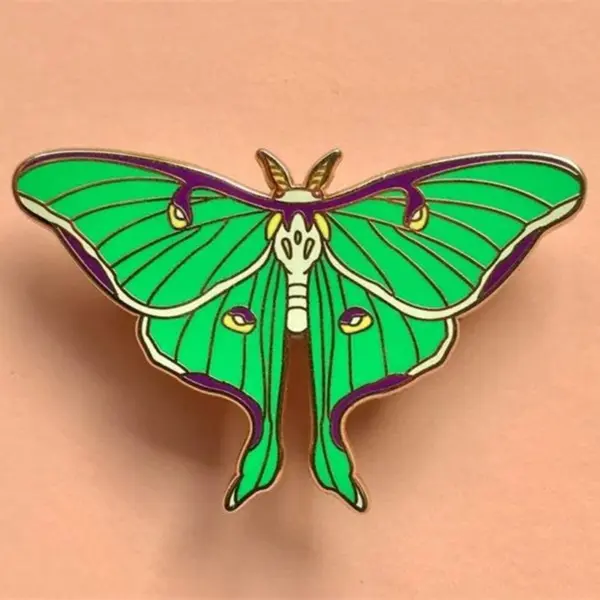 Lunar Butterfly Enamel Brooch Pins Badge - Image 2