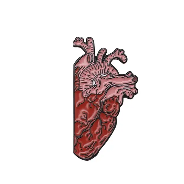 Anatomical Brain Heart Brooch Set Dark Enamel Badge - Image 7