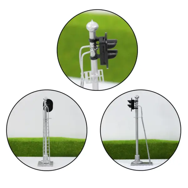 HO Scale Traffic Signal Set with 2-Lights 3pcs - Image 3
