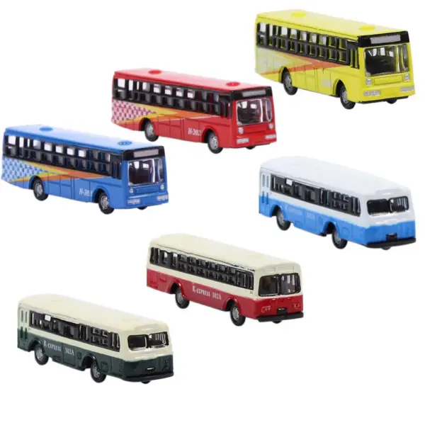 Evemodel 6pcs N Scale Diecast Bus Set BS150 - Image 2