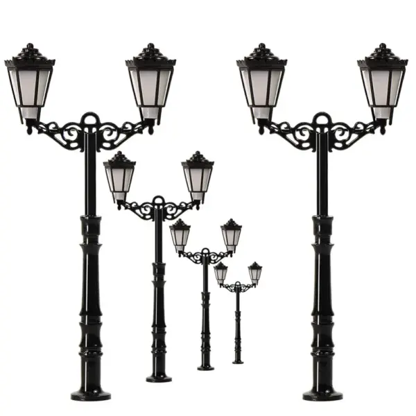 3pcs N Scale Street Lamp Posts with LEDs - Image 5