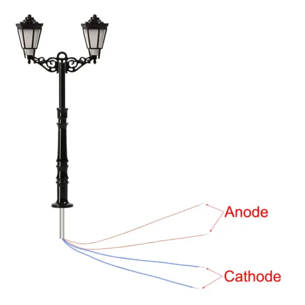 3pcs N Scale Street Lamp Posts with LEDs - Image 4