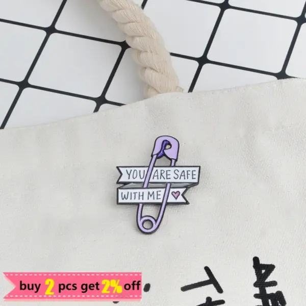 You Are Safe with Me Enamel Lapel Pin Badge - Image 2