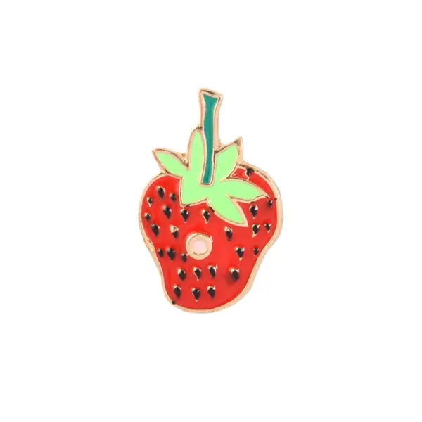 Strawberry Caterpillar Enamel Pin Unisex Badge - Image 8