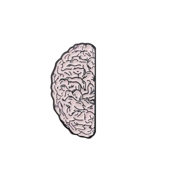 Anatomical Brain Heart Brooch Set Dark Enamel Badge - Image 8