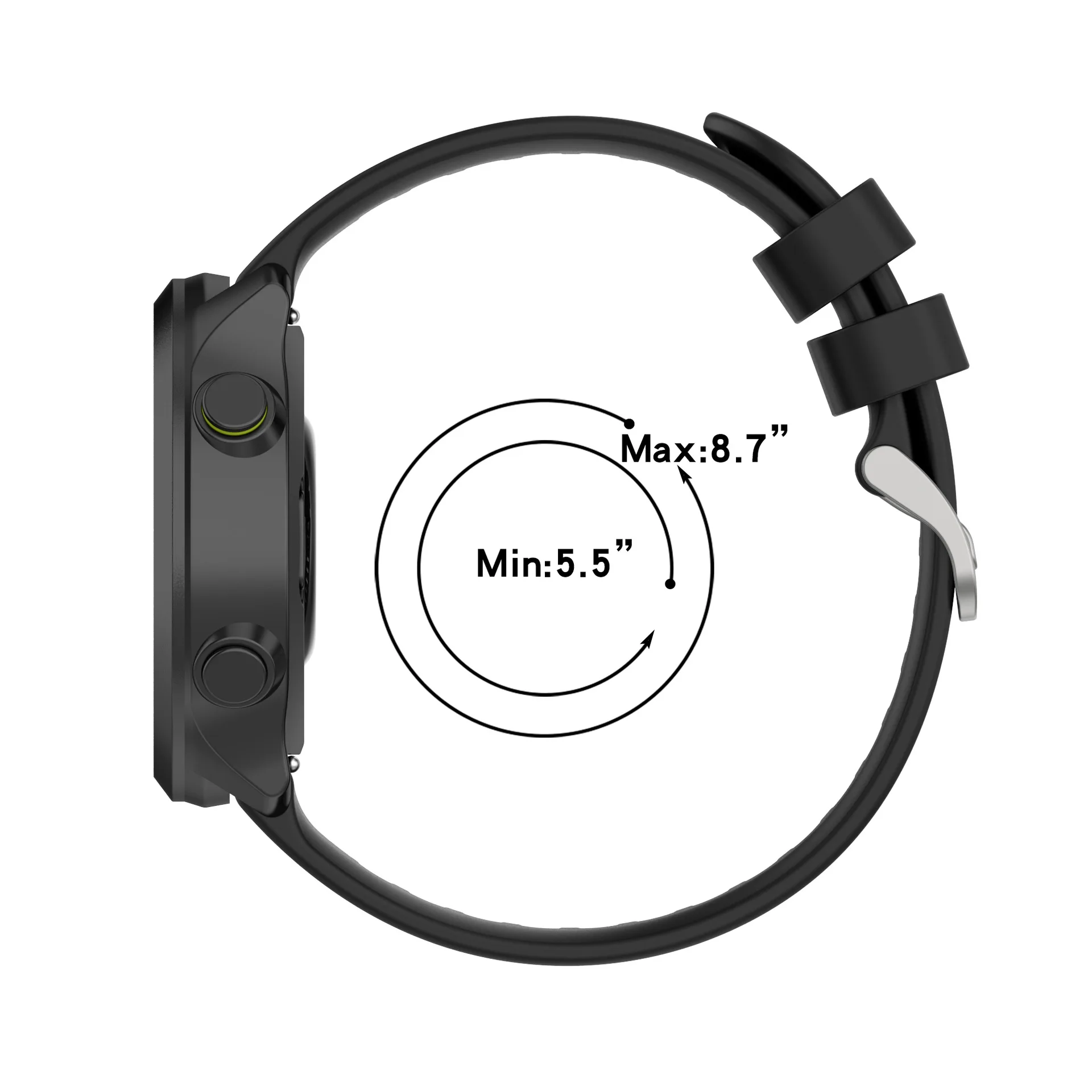 20mm Silicone Strap for Garmin Forerunner 55 6 20mm Silicone Strap for Garmin Forerunner 55 - Image 6