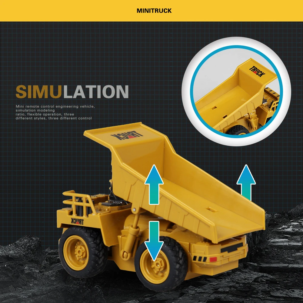 1:64 Mini Remote Control Construction Vehicle 3 1:64 Mini Remote Control Construction Vehicle - Image 3