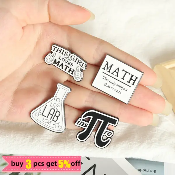 Mathematics Enamel Pin for Backpack Decor - Image 3