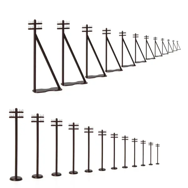 HO Scale Model Power Poles Set 24pcs GY19087 - Image 2