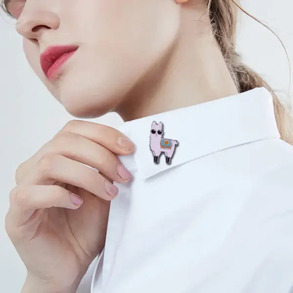 Cool Llama Enamel Pin Badge for Alpaca Lovers - Image 3
