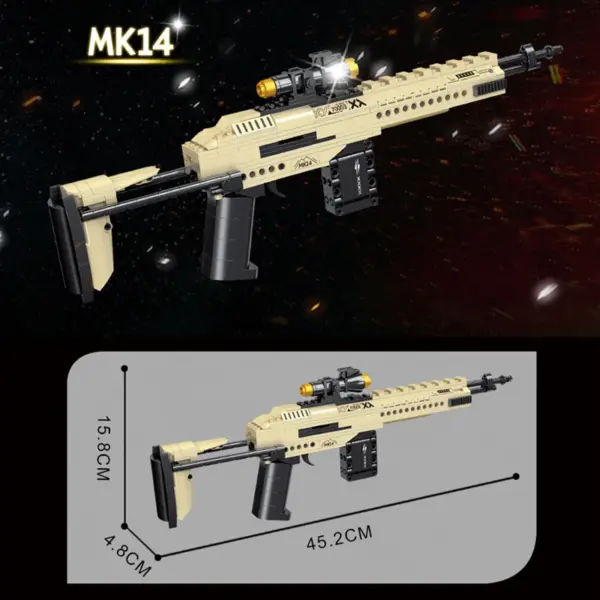 Military Series Desert Eagle Pistol MK14 Building Blocks Set - Image 6