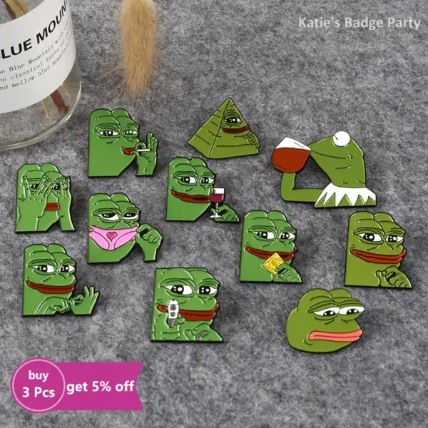 Pepe The Frog Meme Enamel Pin Badge for Bags - Image 3