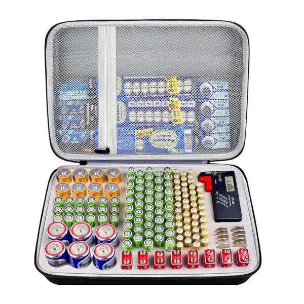 Battery Storage Case Set with Tester | Durable EVA+PU - Image 3