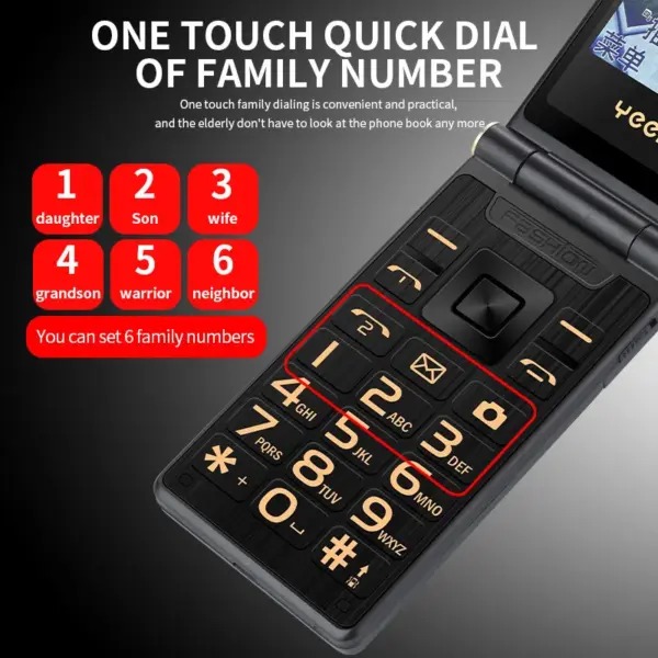 Flip Old Mobile Phone M2-C Dual Screen GSM 2G with Big Buttons - Image 3