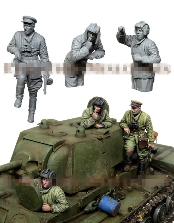 1/35 Resin Soviet Tanker Figures Set Unassembled - Image 2