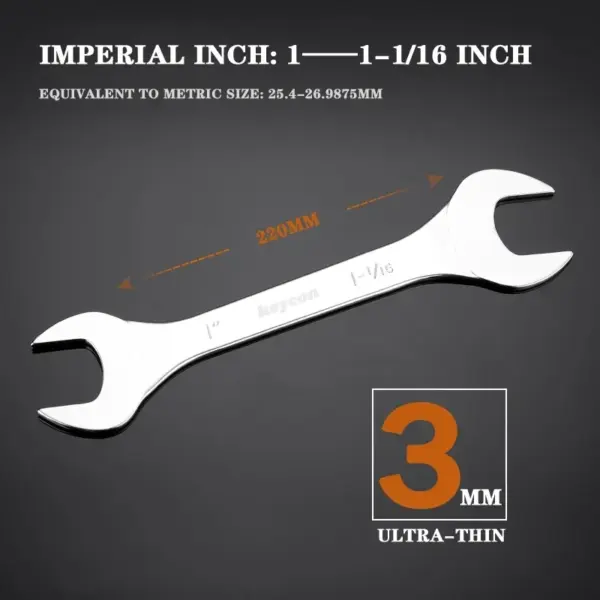 3/8-1-1/4 Inch Ultra-Thin Open End Wrench Set for Drive Shaft - Image 10
