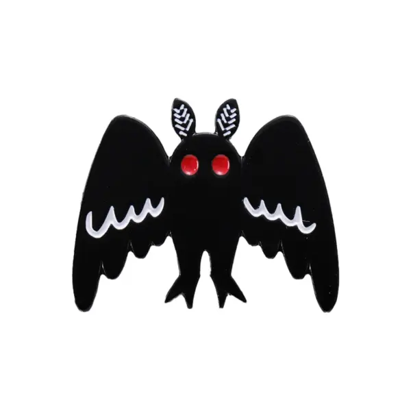 Gothic Bat Mothman Enamel Pin Brooch - Image 7