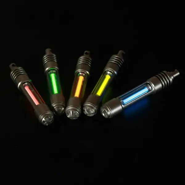 Titanium Luminous Keychain Light with Vial - Image 2