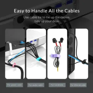 Silicone Cable Management Ties Set 20pcs 22 S0340bab302ab4eec954125e6d30acb43n