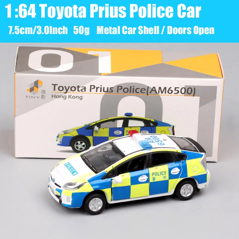 Tiny 1/64 Hong Kong Police Toyota Prius Diecast Car 2 Tiny 1/64 Hong Kong Police Toyota Prius Diecast Car - Image 2