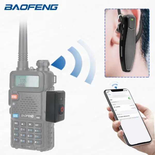 ABBREE Bluetooth Radio Earpiece for Baofeng UV Series - Image 4