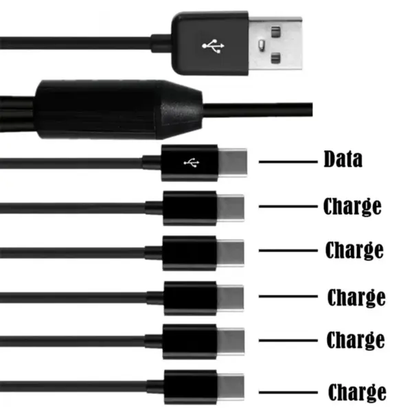6-in-1 USB Type-C Splitter Charging Cable - Image 5