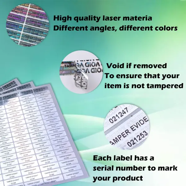 Holographic Tamper Proof Security Stickers 300pcs - Image 3