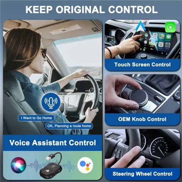 2-in-1 Wireless Carplay Adapter for iPhone & Android - Image 3
