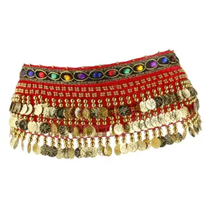 Elegant Velvet Belly Dance Coin Belt with Rhinestones 42 S0596c90a6b334d0c972977a968e22508K 1