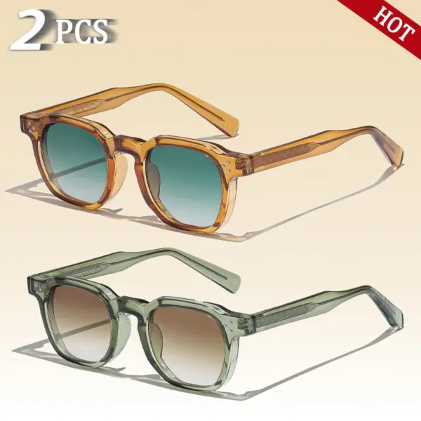 Retro Punk Square Men Sunglasses Model K39769 - Image 9
