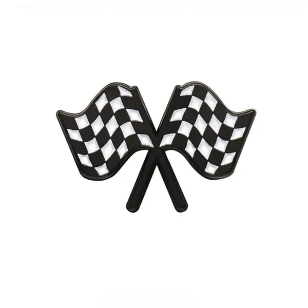 Checkerboard Flag Enamel Brooch Pin for Racing Fans - Image 7