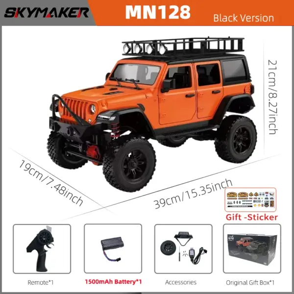 1/12 MN128 4WD RC Jeep Model with LEDs - Image 12