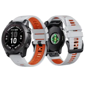 Two Tone Silicone Strap for Garmin Watches 22 S0685c62f1fbd40aab05d397af53e2ac9L