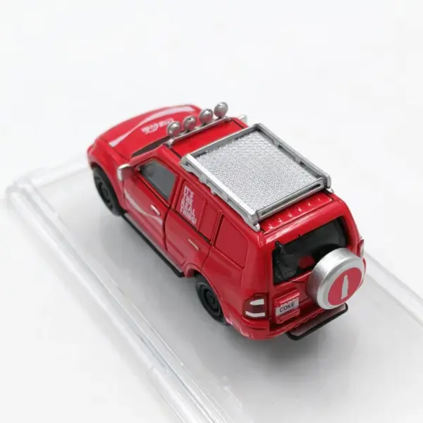 Diecast Alloy 1:64 Pajero Red SUV Model - Image 4